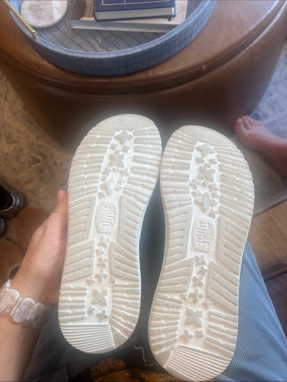 Hey Dude Blue Canvas Lace-Up Casual Slip-Ons - Picture 3 of 4